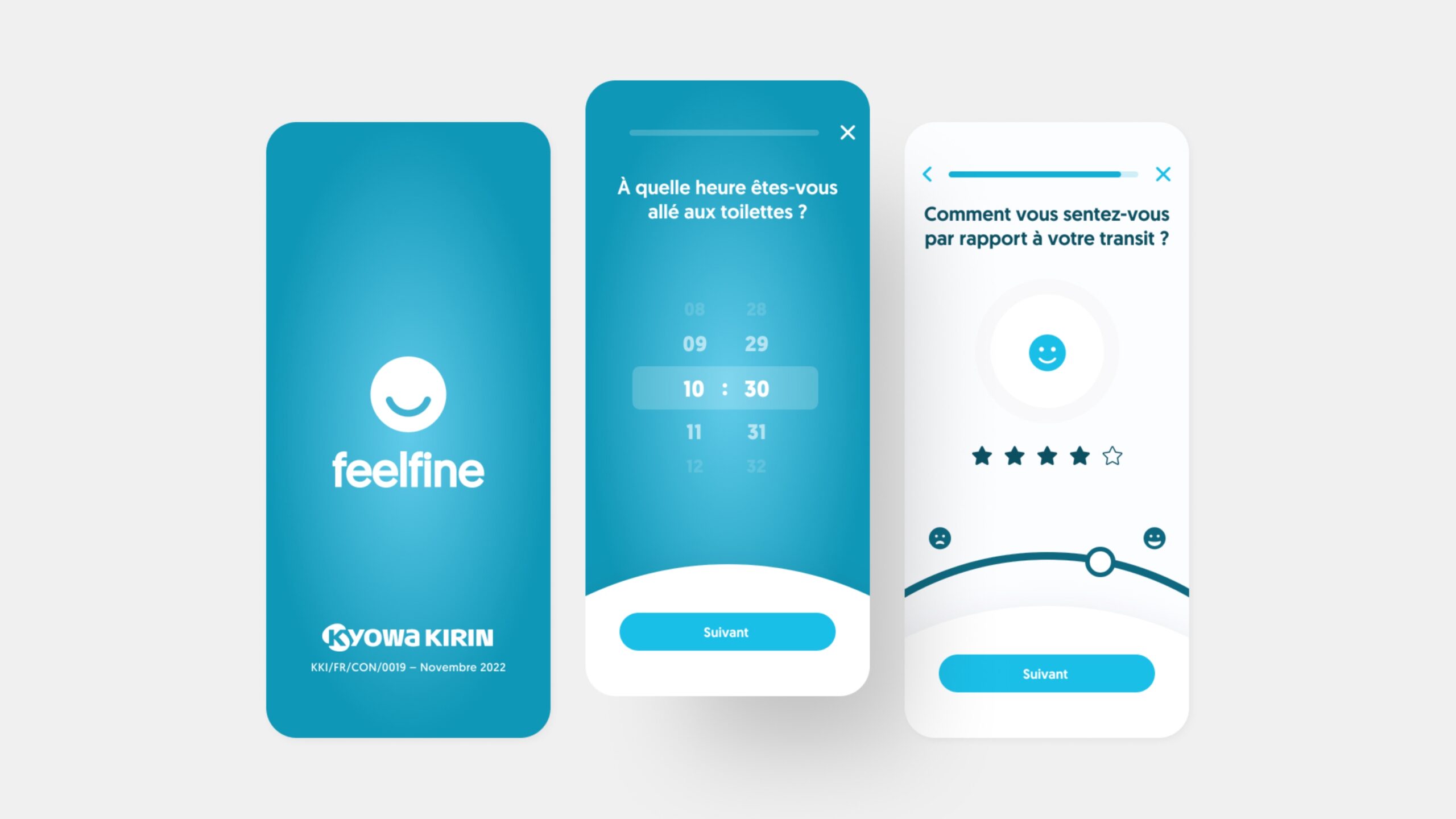 Aperçu de l'application mobile Feelfine